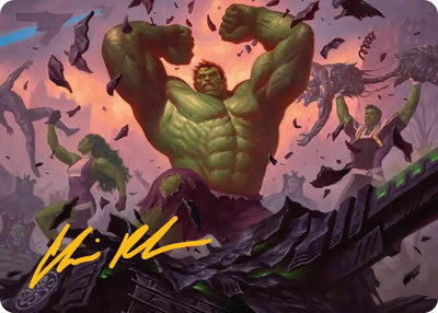 HULK SMASH! Art Card (Gold-Stamped Signature) (Art Series: Marvel Super Heroes) (10) (AAMSH)