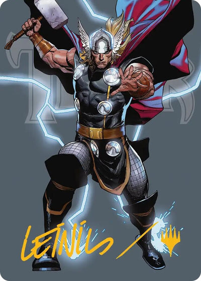 Thor, God of Thunder Art Card (Gold-Stamped Signature) (Art Series: Marvel Super Heroes) (26) (AAMSH)
