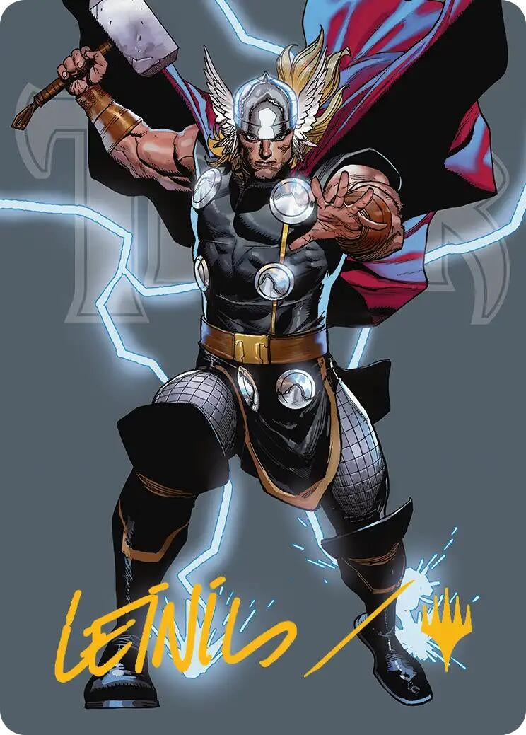Image for Thor, God of Thunder Art Card (Gold-Stamped Signature) (Art Series: Marvel Super Heroes) (26) (AAMSH) - Magic: The Gathering