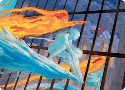 Iceman and Firestar Art Card (Art Series: Marvel Super Heroes) (45) (AAMSH)