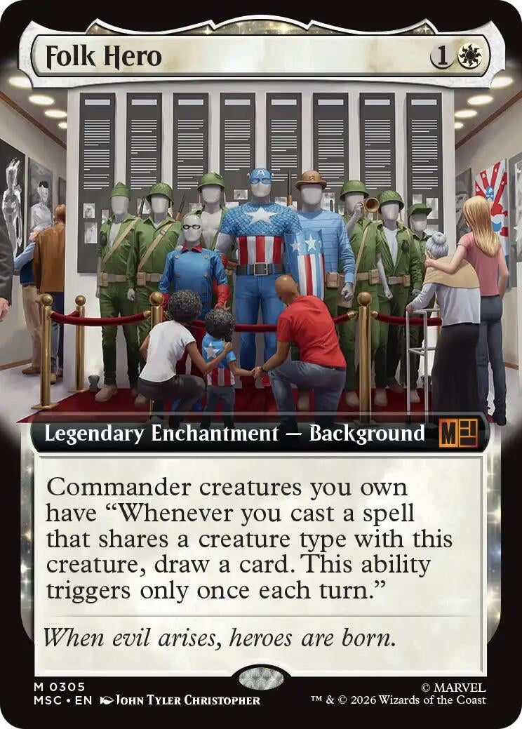 Image for Folk Hero (Extended Art) (Commander: Marvel Super Heroes) (305) (MSC) - Magic: The Gathering