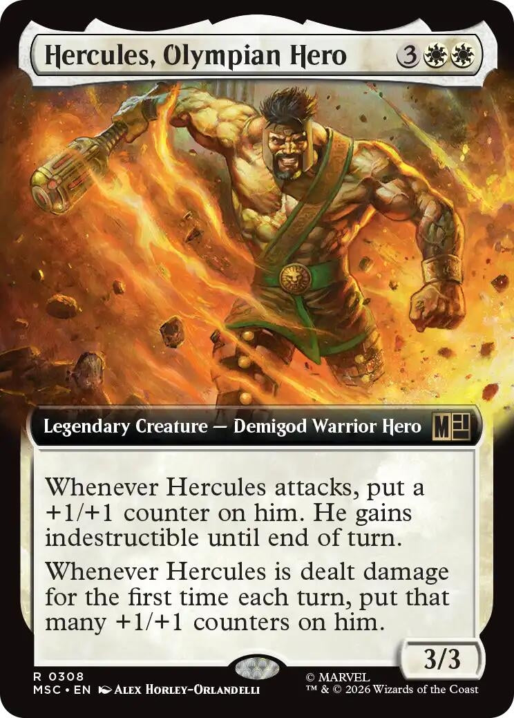 Image for Hercules, Olympian Hero (Extended Art) (Commander: Marvel Super Heroes) (308) (MSC) - Magic: The Gathering