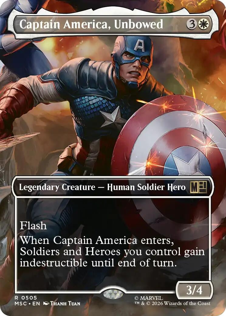 Image for Captain America, Unbowed (Borderless) (Commander: Marvel Super Heroes) (505) (MSC) - Magic: The Gathering
