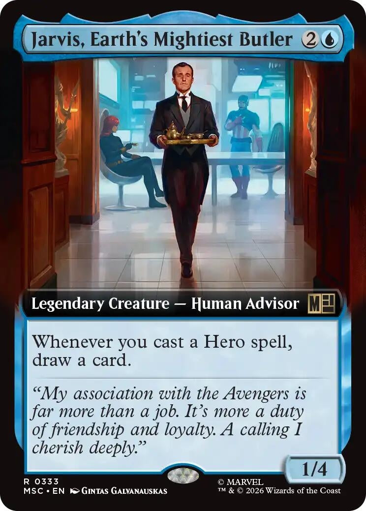 Image for Jarvis, Earth's Mightiest Butler (Extended Art) (Commander: Marvel Super Heroes) (333) (MSC) - Magic: The Gathering