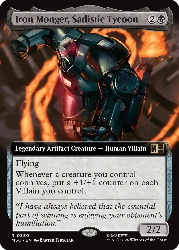 Image for Iron Monger, Sadistic Tycoon (Extended Art) (Commander: Marvel Super Heroes) (350) (MSC) - Magic: The Gathering