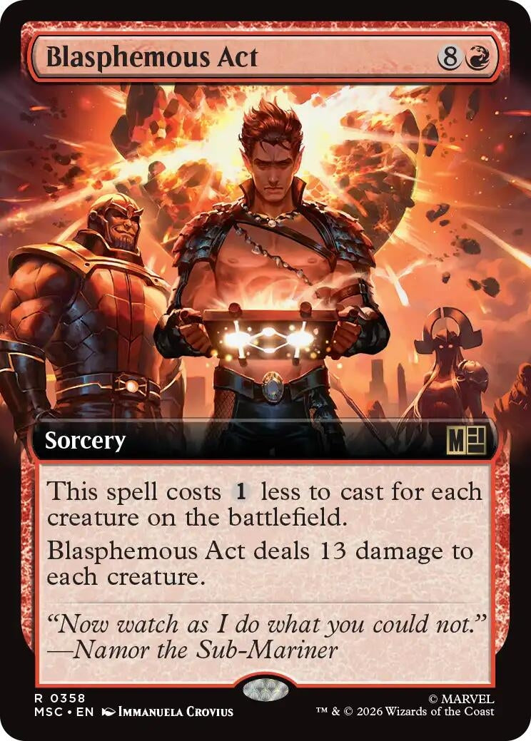 Image for Blasphemous Act (Extended Art) (Commander: Marvel Super Heroes) (358) (MSC) - Magic: The Gathering