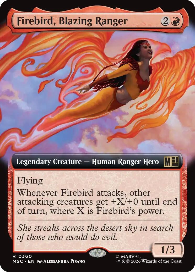 Image for Firebird, Blazing Ranger (Extended Art) (Commander: Marvel Super Heroes) (360) (MSC) - Magic: The Gathering