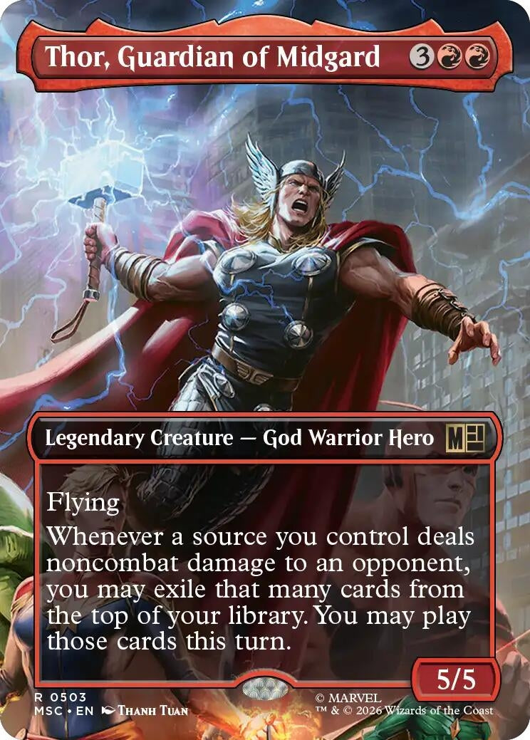 Image for Thor, Guardian of Midgard (Borderless) (Commander: Marvel Super Heroes) (503) (MSC) - Magic: The Gathering