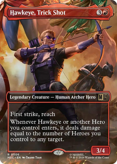 Hawkeye, Trick Shot (Borderless) (Commander: Marvel Super Heroes) (506) (MSC)