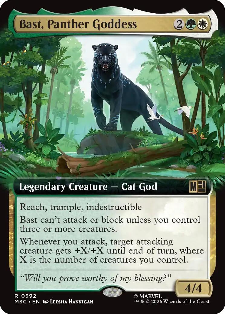 Image for Bast, Panther Goddess (Extended Art) (Commander: Marvel Super Heroes) (392) - Magic: The Gathering