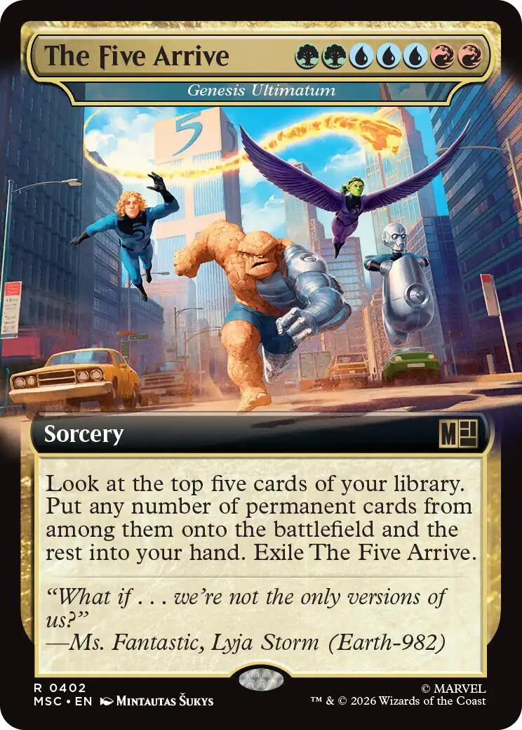 Image for The Five Arrive - Genesis Ultimatum (Extended Art) (Commander: Marvel Super Heroes) (402) (MSC) - Magic: The Gathering