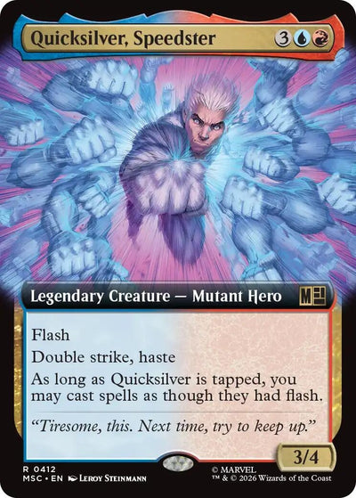 Quicksilver, Speedster (Extended Art) (Commander: Marvel Super Heroes) (412) (MSC)