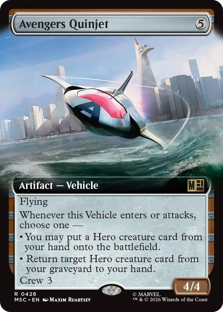 Image for Avengers Quinjet (Extended Art) (Commander: Marvel Super Heroes) (426) - Magic: The Gathering