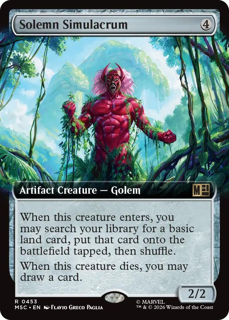Image for Solemn Simulacrum (Extended Art) (Commander: Marvel Super Heroes) (453) (MSC) - Magic: The Gathering