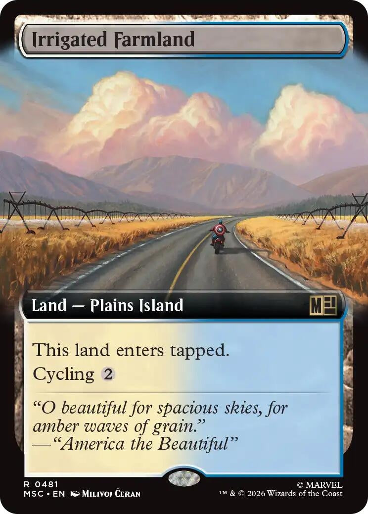 Image for Irrigated Farmland (Extended Art) (Commander: Marvel Super Heroes) (481) (MSC) - Magic: The Gathering
