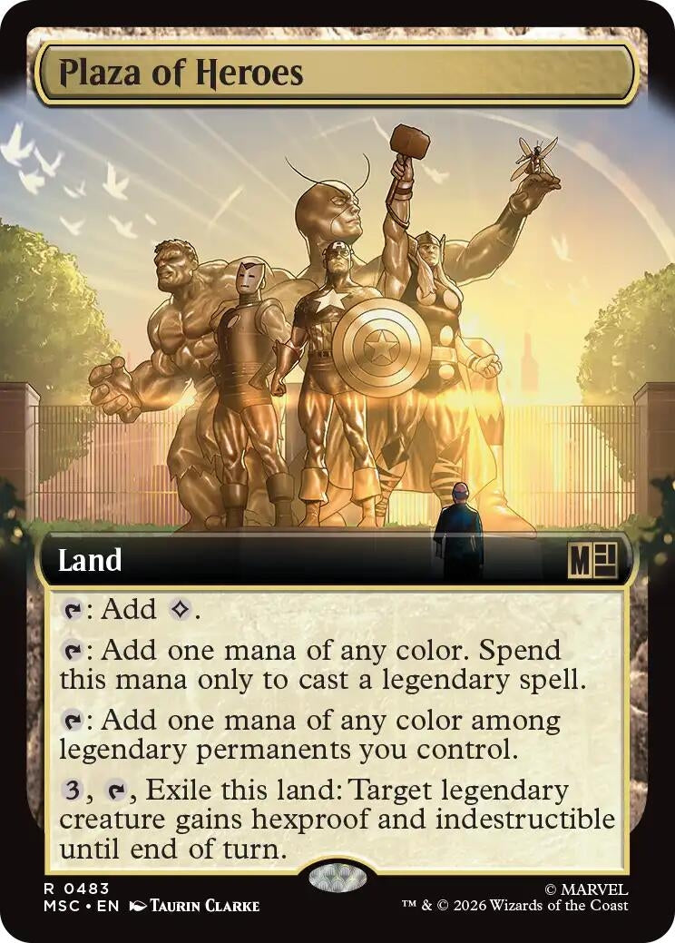 Image for Plaza of Heroes (Extended Art) (Commander: Marvel Super Heroes) (483) (MSC) - Magic: The Gathering
