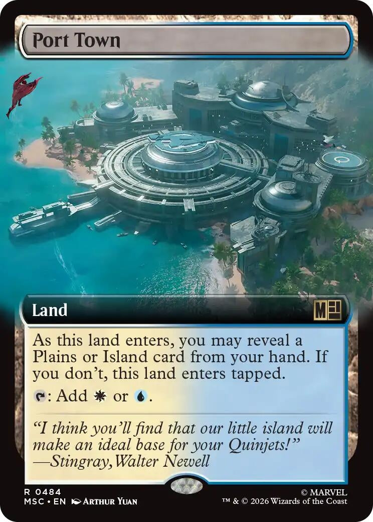 Image for Port Town (Extended Art) (Commander: Marvel Super Heroes) (484) (MSC) - Magic: The Gathering