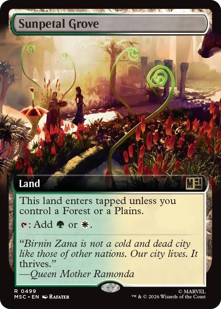 Image for Sunpetal Grove (Extended Art) (Commander: Marvel Super Heroes) (499) (MSC) - Magic: The Gathering