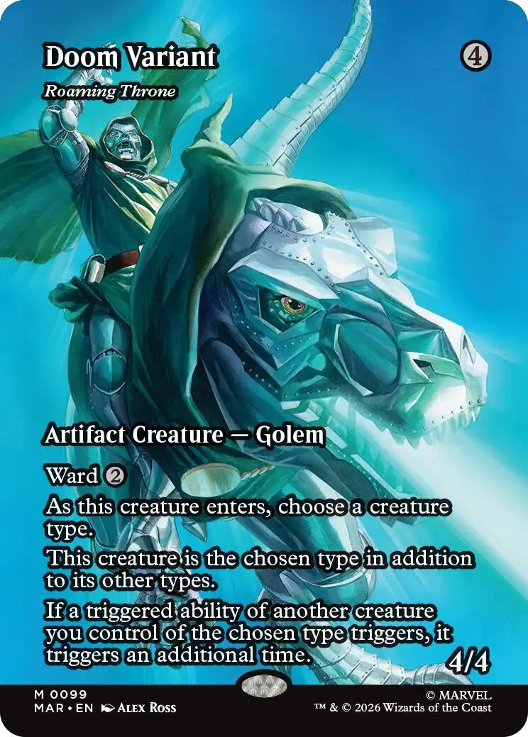 Image for Doom Variant - Roaming Throne (Borderless) (Marvel Universe Eternal-Legal) (99) - Magic: The Gathering