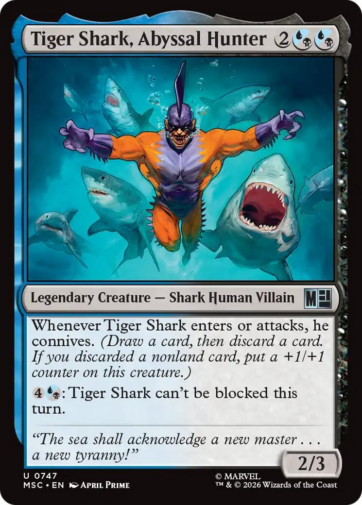 Image for Tiger Shark, Abyssal Hunter (Commander: Marvel Super Heroes) (747) (MSC) - Magic: The Gathering