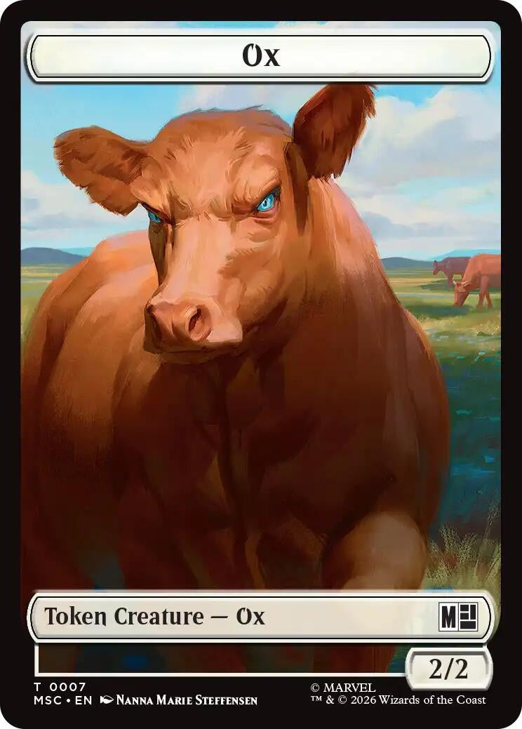 Image for Ox (0007) // Construct (0014) Double-Sided Token (Commander: Marvel Super Heroes) (7 // 14) (MSC) - Magic: The Gathering