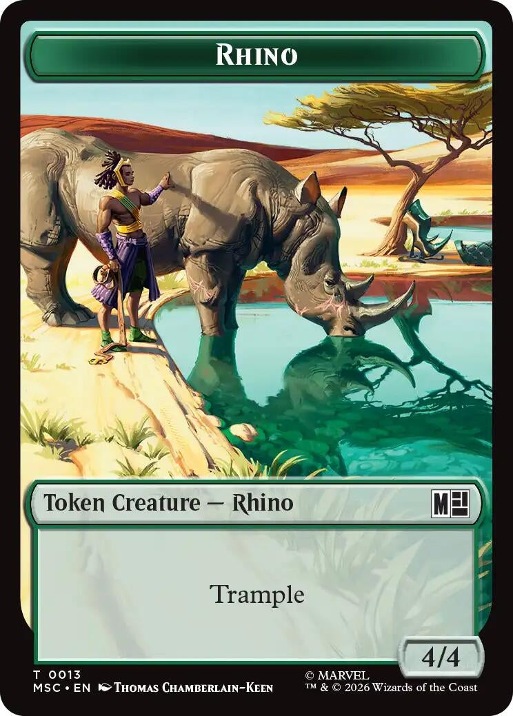 Image for Rhino (0013) // Elephant (0012) Double-Sided Token (Commander: Marvel Super Heroes) (13 // 12) (MSC) - Magic: The Gathering