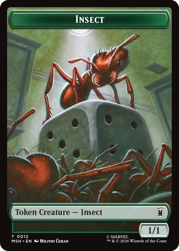 Image for Insect // Clue Double-Sided Token (Marvel Super Heroes) (12 // 17) (MSH) - Magic: The Gathering