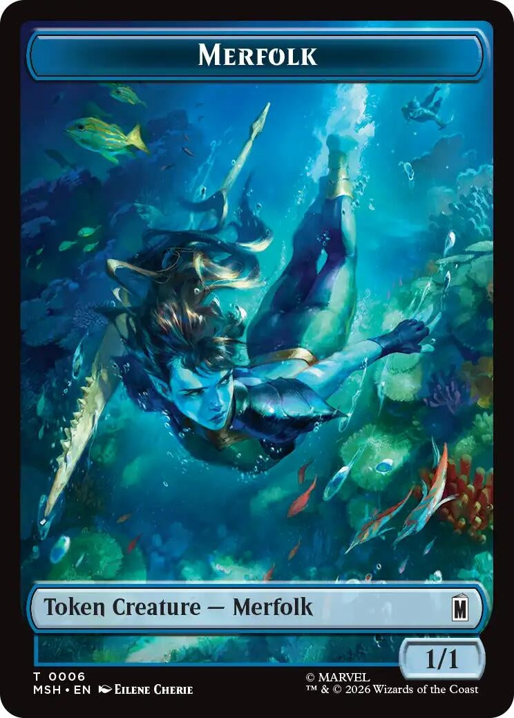 Image for Merfolk // Doombot Double-Sided Token (Marvel Super Heroes) (6 // 18) (MSH) - Magic: The Gathering