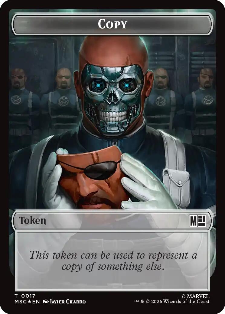 Image for Copy // Soldier Double-Sided Token (Surge Foil) (Commander: Marvel Super Heroes) (17 // 23) (MSC) - Magic: The Gathering