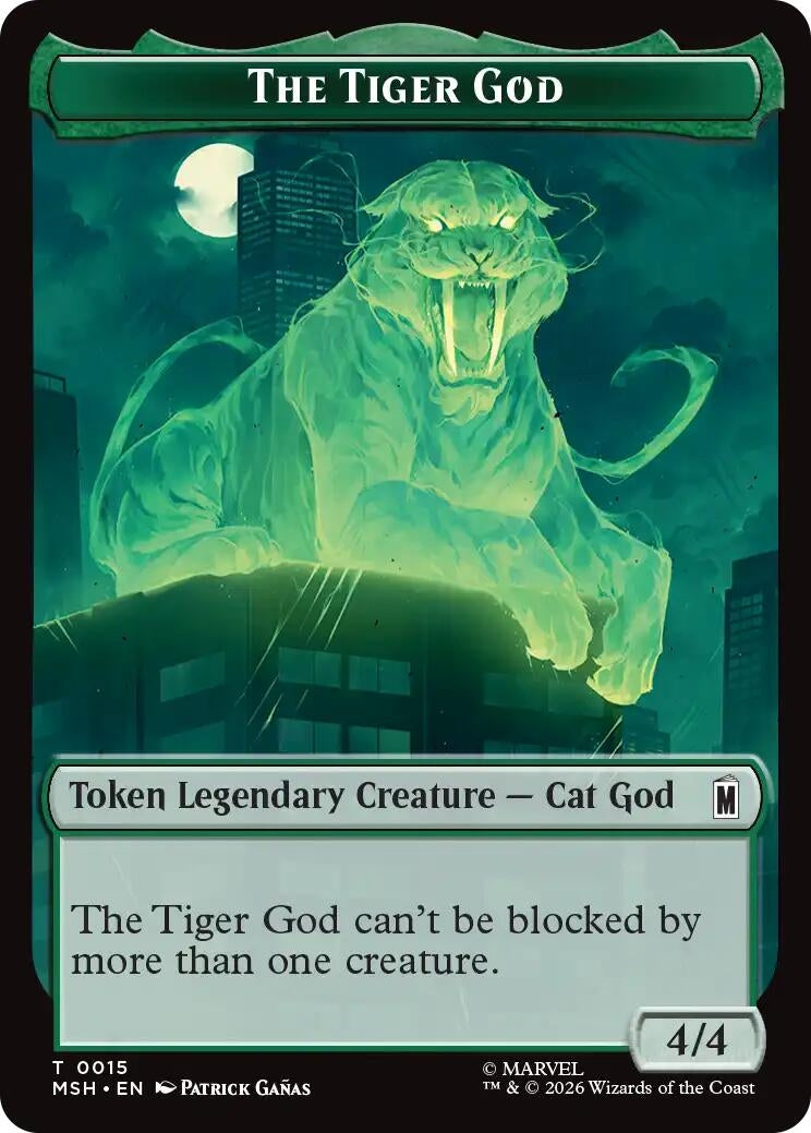 Image for The Tiger God // Sturdy Shield Double-Sided Token (Marvel Super Heroes) (15 // 21) (MSH) - Magic: The Gathering
