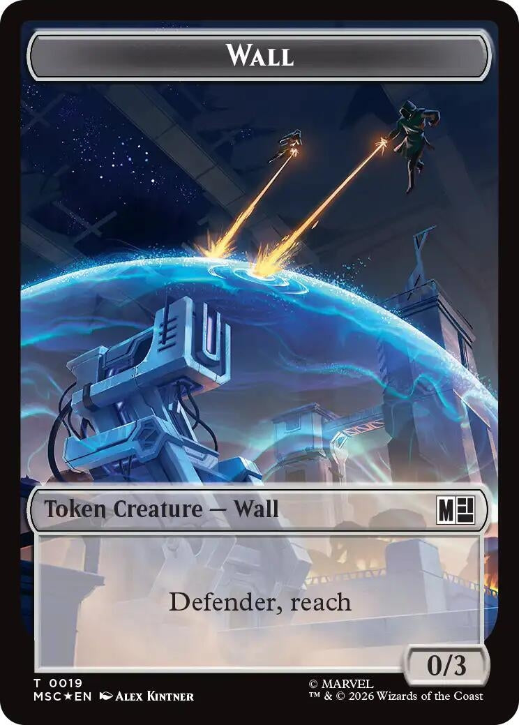 Image for Wall (0019) // Merfolk (0024) Double-Sided Token (Surge Foil) (Commander: Marvel Super Heroes) (19 // 24) (MSC) - Magic: The Gathering