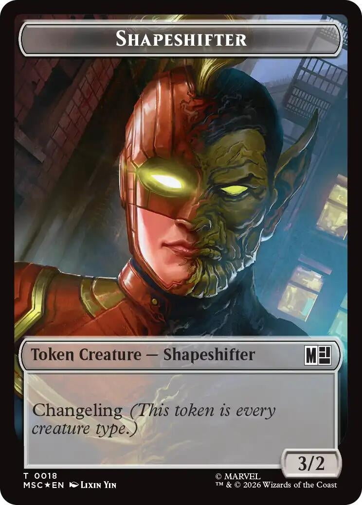 Image for Shapeshifter (0018) // Villain (0025) Double-Sided Token (Surge Foil) (Commander: Marvel Super Heroes) (18 // 25) (MSC) - Magic: The Gathering