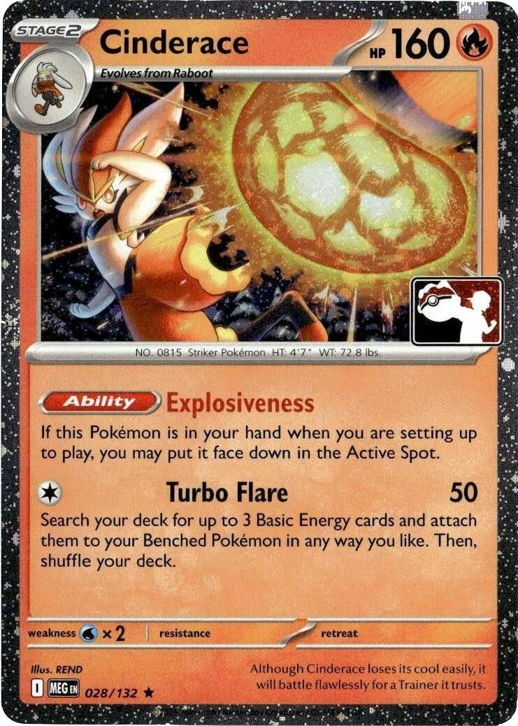 Image for Cinderace - 028/132  (Cosmos Holo) (Prize Pack Series Cards) (028/132) - Pokemon