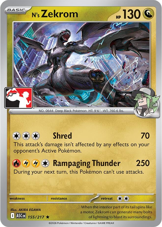 Image for N's Zekrom (Prize Pack Series Cards) (155/217) - Pokemon