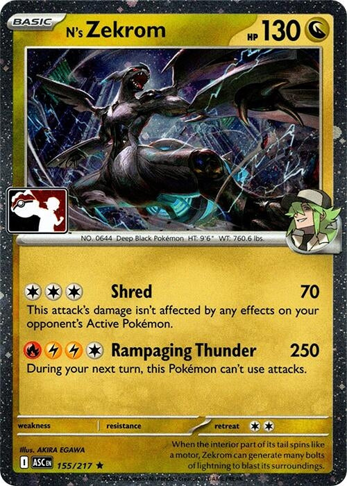 Image for N's Zekrom - 155/217 (Cosmos Holo) (Prize Pack Series Cards) (155/217) - Pokemon