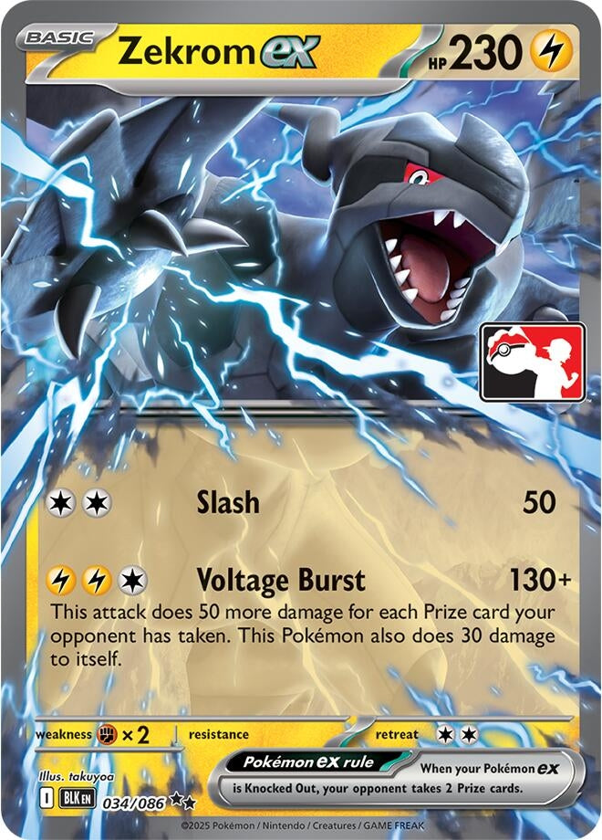 Image for Zekrom ex - 034/086 (Right Stamp) (Prize Pack Series Cards) (034/086) - Pokemon