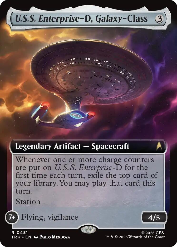 Image for U.S.S. Enterprise-D, Galaxy-Class (Extended Art) (Star Trek) (481) (TRK) - Magic: The Gathering