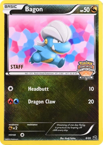 Bagon - 6/20 (Regional Championships) [Staff] (League & Championship Cards) (006/020) (PR)