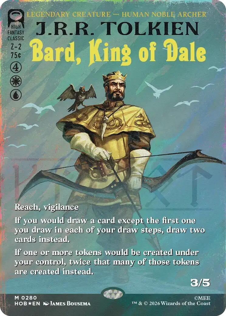 Image for Bard, King of Dale (Borderless) (Surge Foil) (The Hobbit) (280) (HOB) - Magic: The Gathering