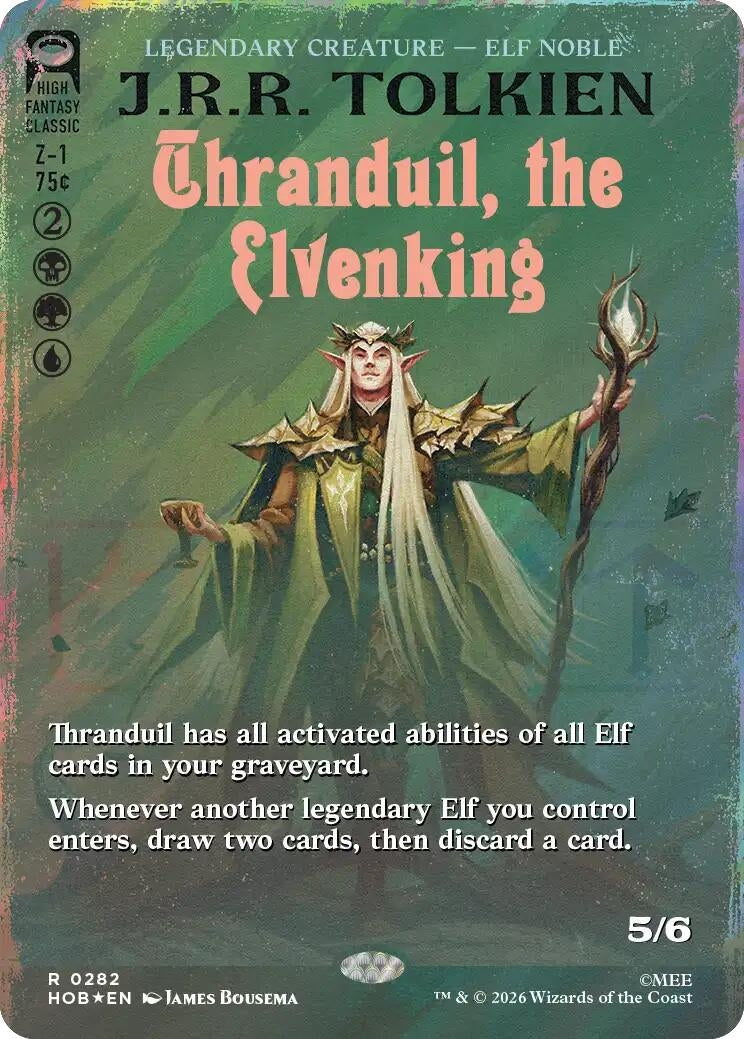 Image for Thranduil, the Elvenking (Borderless) (Surge Foil) (The Hobbit) (282) (HOB) - Magic: The Gathering