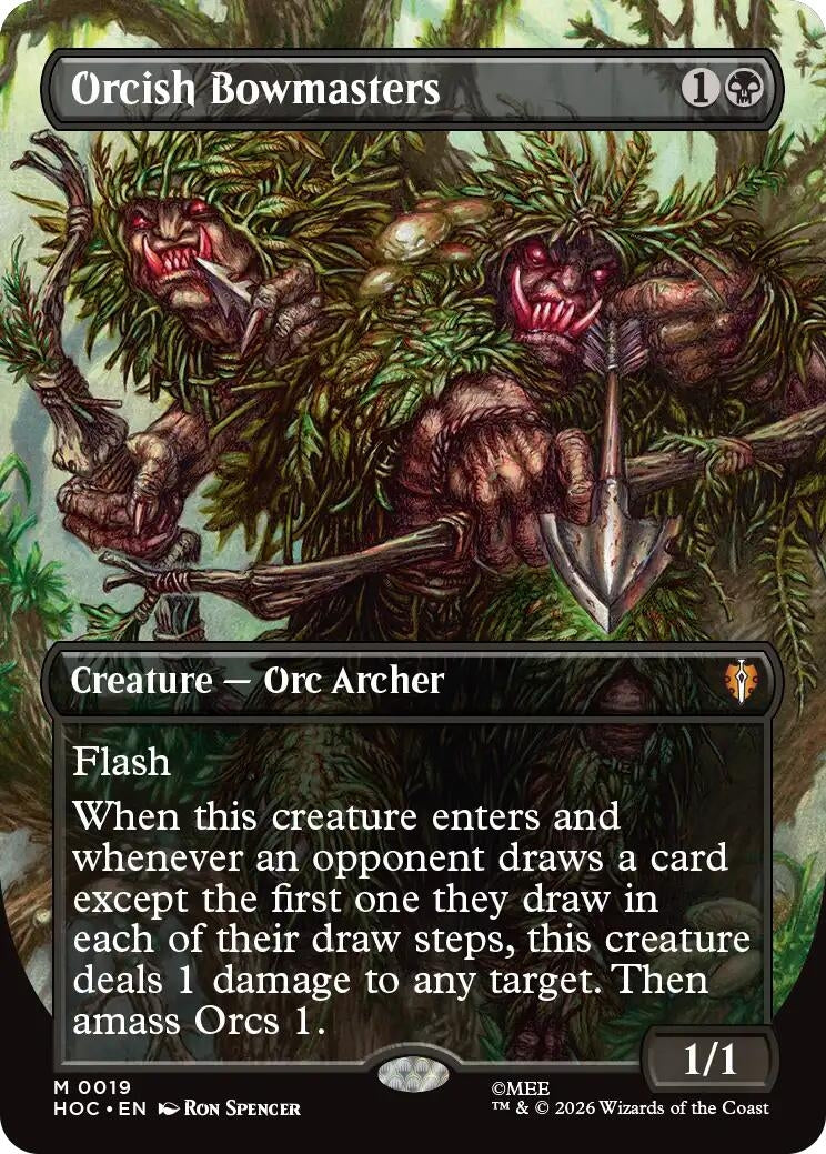 Image for Orcish Bowmasters (Borderless) (The Hobbit: Eternal-Legal) (19) (HOC) - Magic: The Gathering