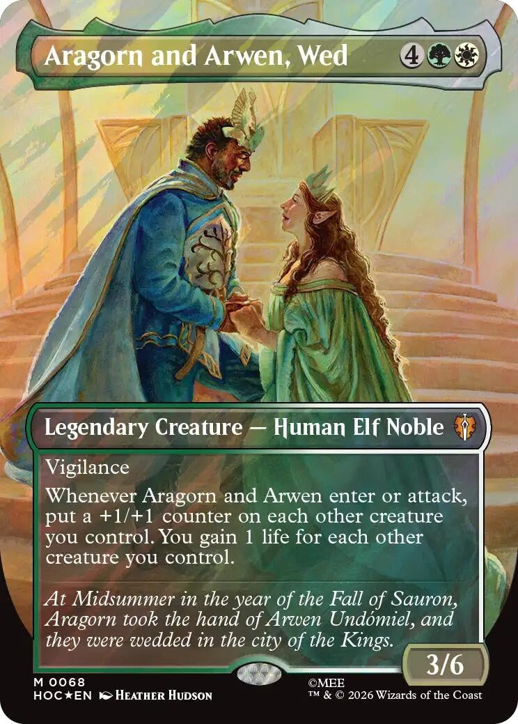 Image for Aragorn and Arwen, Wed (Borderless) (Surge Foil) (The Hobbit: Eternal-Legal) (68) (HOC) - Magic: The Gathering