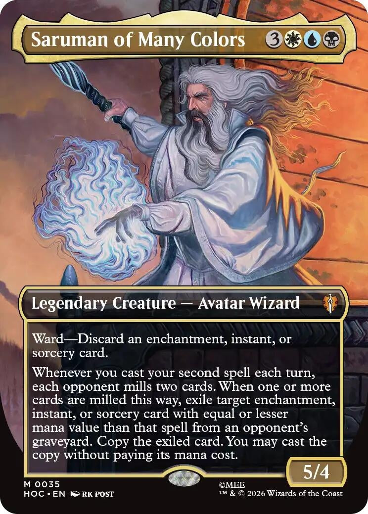 Image for Saruman of Many Colors (Borderless) (The Hobbit: Eternal-Legal) (35) (HOC) - Magic: The Gathering