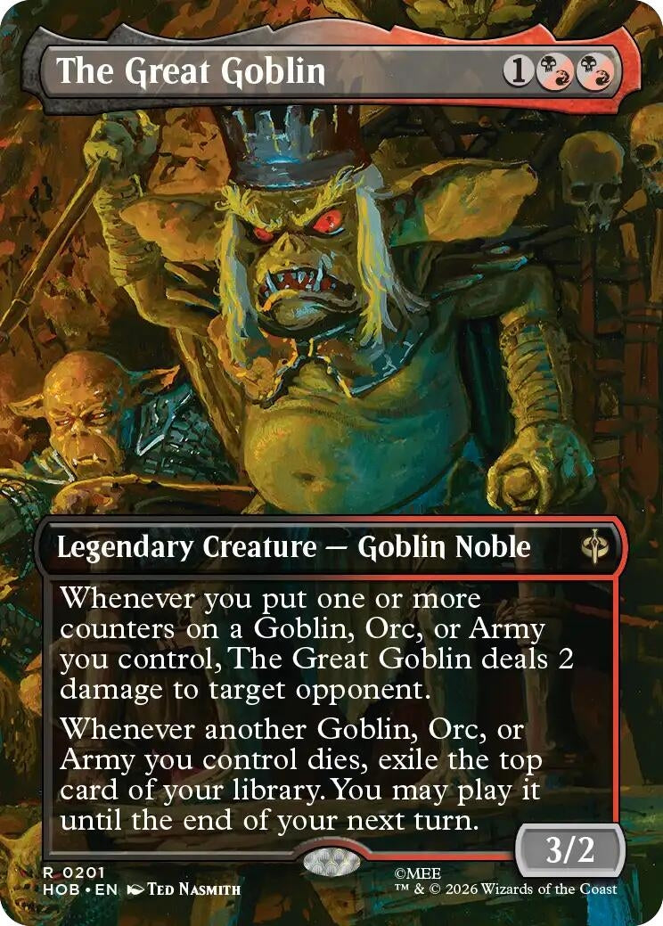 Image for The Great Goblin (Borderless) (The Hobbit) (201) (HOB) - Magic: The Gathering