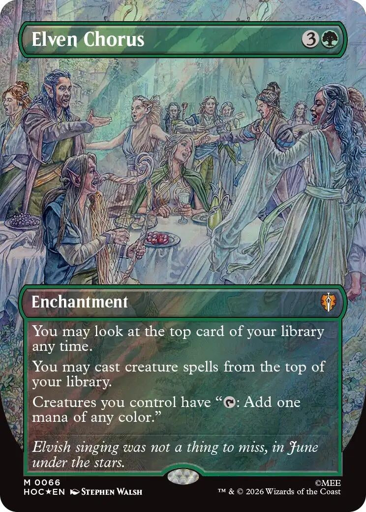 Image for Elven Chorus (Borderless) (Surge Foil) (The Hobbit: Eternal-Legal) (66) (HOC) - Magic: The Gathering