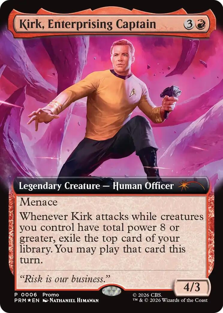 Image for Kirk, Enterprising Captain (Extended Art) (Media Promos) (6) (MEDIA) - Magic: The Gathering