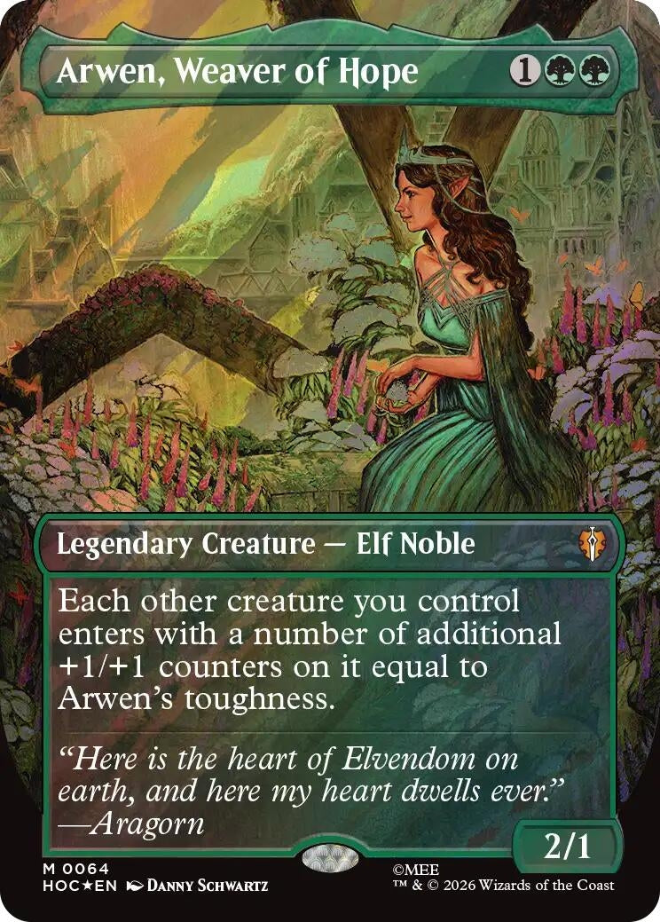 Image for Arwen, Weaver of Hope (Borderless) (Surge Foil) (The Hobbit: Eternal-Legal) (64) (HOC) - Magic: The Gathering