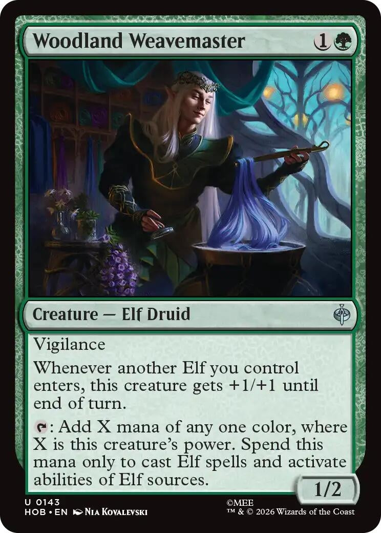 Image for Woodland Weavemaster (The Hobbit) (143) (HOB) - Magic: The Gathering