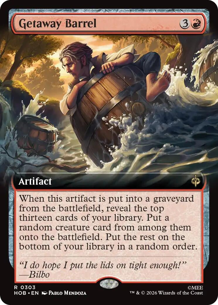 Image for Getaway Barrel (Extended Art) (The Hobbit) (303) (HOB) - Magic: The Gathering