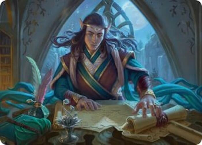 Image for Elrond, Moon-Reader Art Card (Art Series: The Hobbit) (9) (ASHOB) - Magic: The Gathering